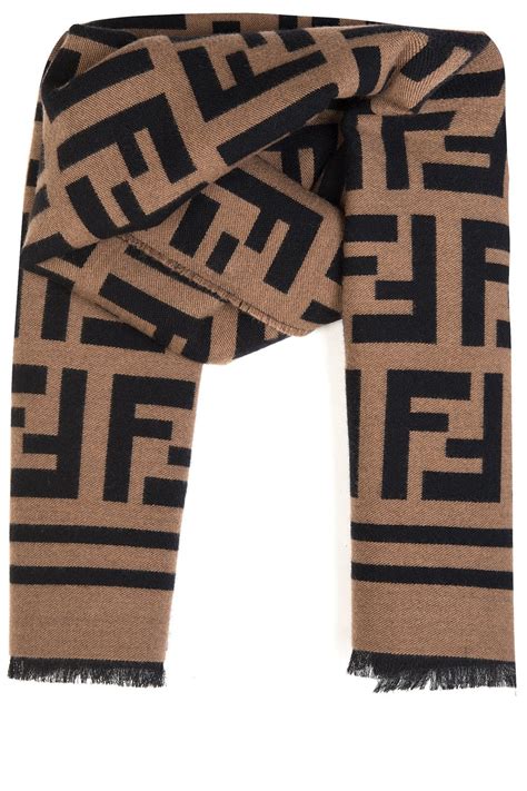 fendi beige wool and silk scarf|Fendi silk scarf for sale.